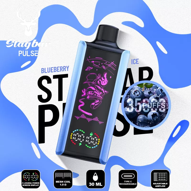 Stag Bar Pulse 35000 – Rechargeable Disposable Vape with LED Display - Image 2