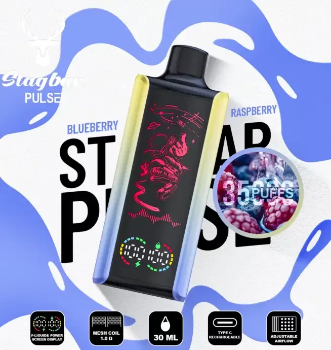 Stag Bar Pulse 35000 – Rechargeable Disposable Vape with LED Display - Image 3
