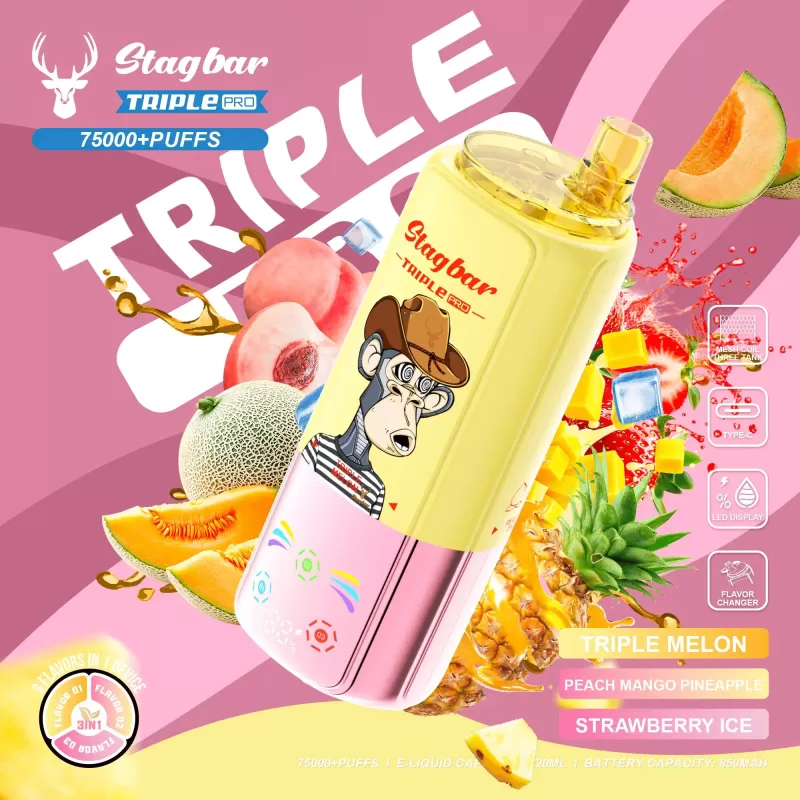 Stagbar Triple Pro 75000 – 3-in-1 Flavor Rechargeable Disposable Vape - Image 3