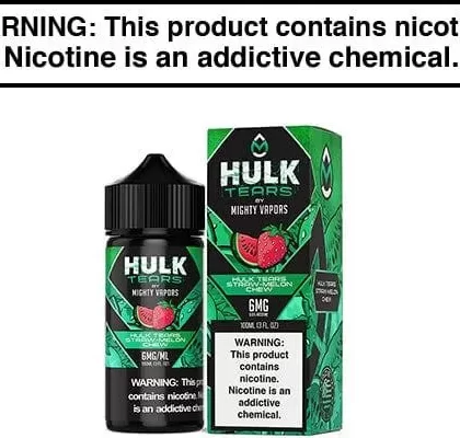 STRAW-MELON CHEW BY MIGHTY VAPORS HULK TEARS 100ML