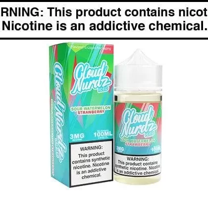 SOUR WATERMELON STRAWBERRY ICED BY CLOUD NURDZ TFN 100ML