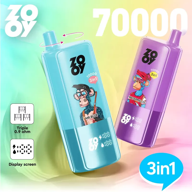 ZOOY Triple 70000 Puffs | 3-in-1 Adjustable Flavor Disposable Vape