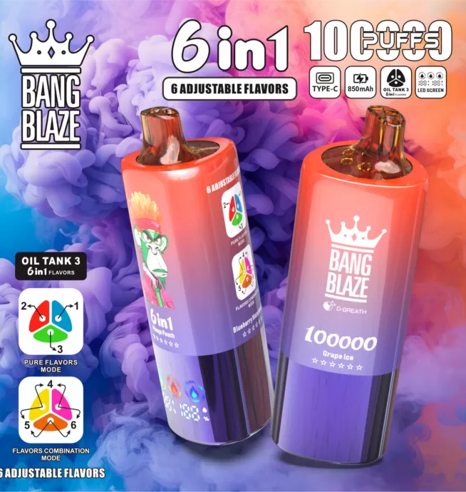 Bang Blaze 100k Disposable Vape 6-in-1 Flavor - Image 3