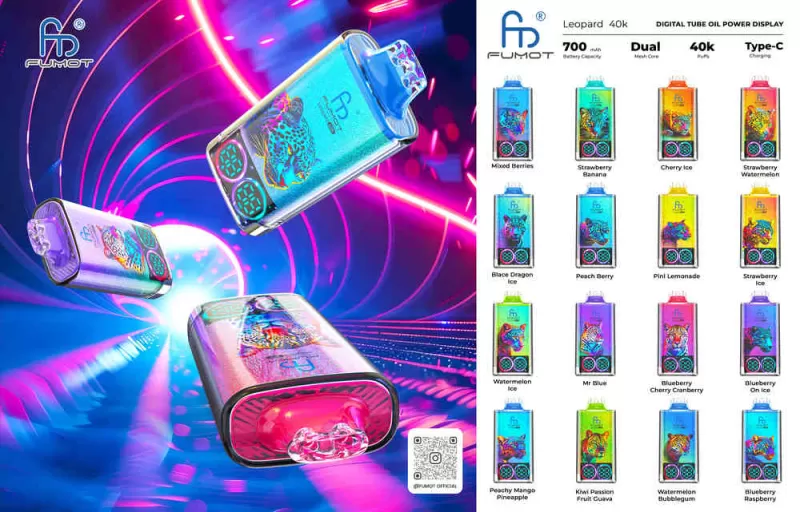 Fumot Leopard 40K Vape 40000 Puff Strawberry Ice - Image 3