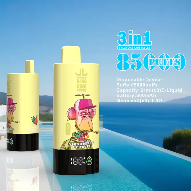 Bang King Triple 85K 3‑in‑1 Disposable Vape | 85,000 Puffs | Triple Flavor Pods - Image 2