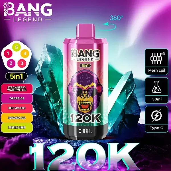 Bang Legend 120K Puffs 5-in-1 Flavor Switch Vape - Image 2