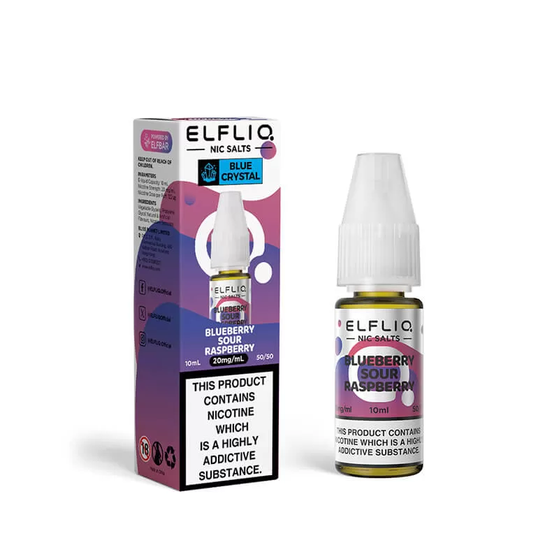 Elf Bar ElfLiq x Crystal Blueberry Sour Raspberry 10ml Nic Salt E-Liquid