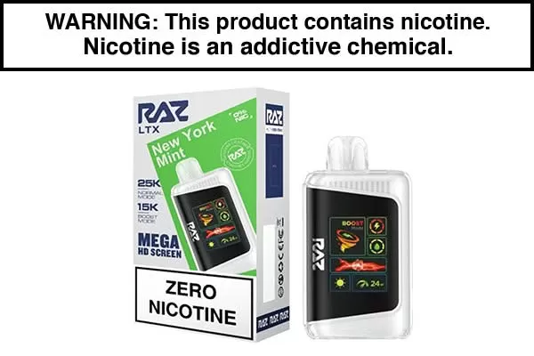 RAZ LTX 25K ZERO DISPOSABLE VAPE – 25,000 PUFFS - Image 3