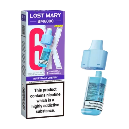 Blue Razz Cherry Lost Mary BM6000 Refill Pack