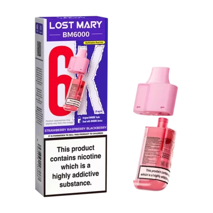 Strawberry Raspberry Blackberry Lost Mary BM6000 Refill Pack