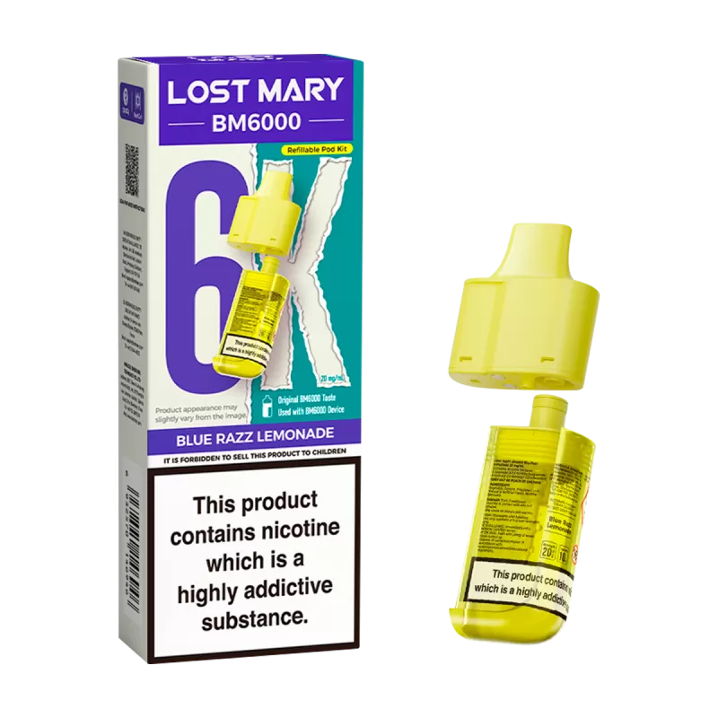 Blue Razz Lemonade Lost Mary BM6000 Refill Pack