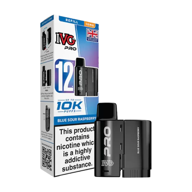 Blue Sour Raspberry IVG Pro 12 Refill Pack - Image 2
