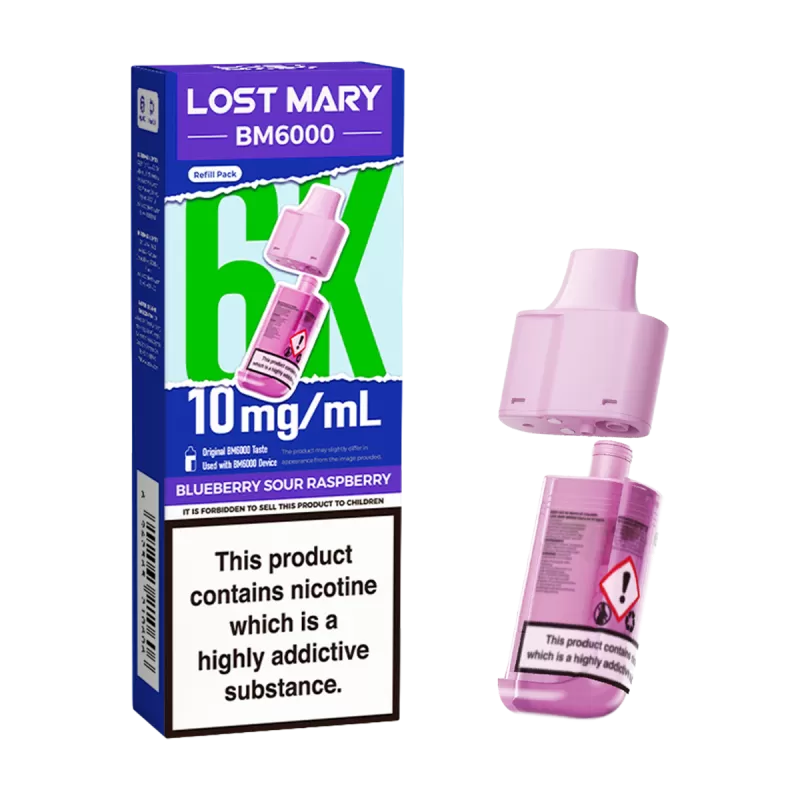 Blueberry Sour Raspberry Lost Mary BM6000 Refill Pack - Image 2