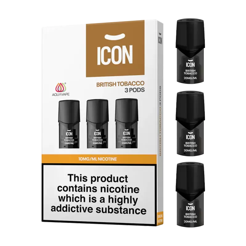 ICON Aquavape British Tobacco Pods (Pack of 3)