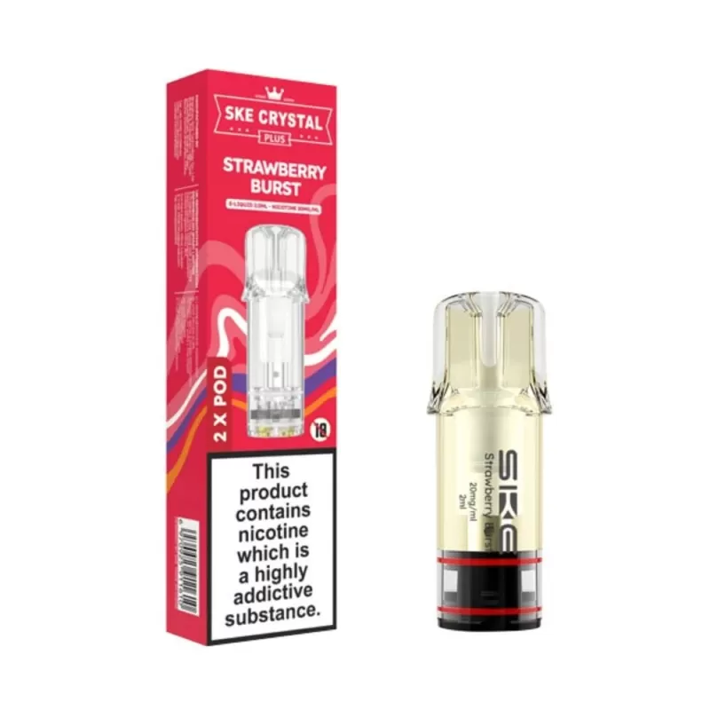 Strawberry Burst Prefilled Pods by SKE Crystal Plus (2 x 2ml)