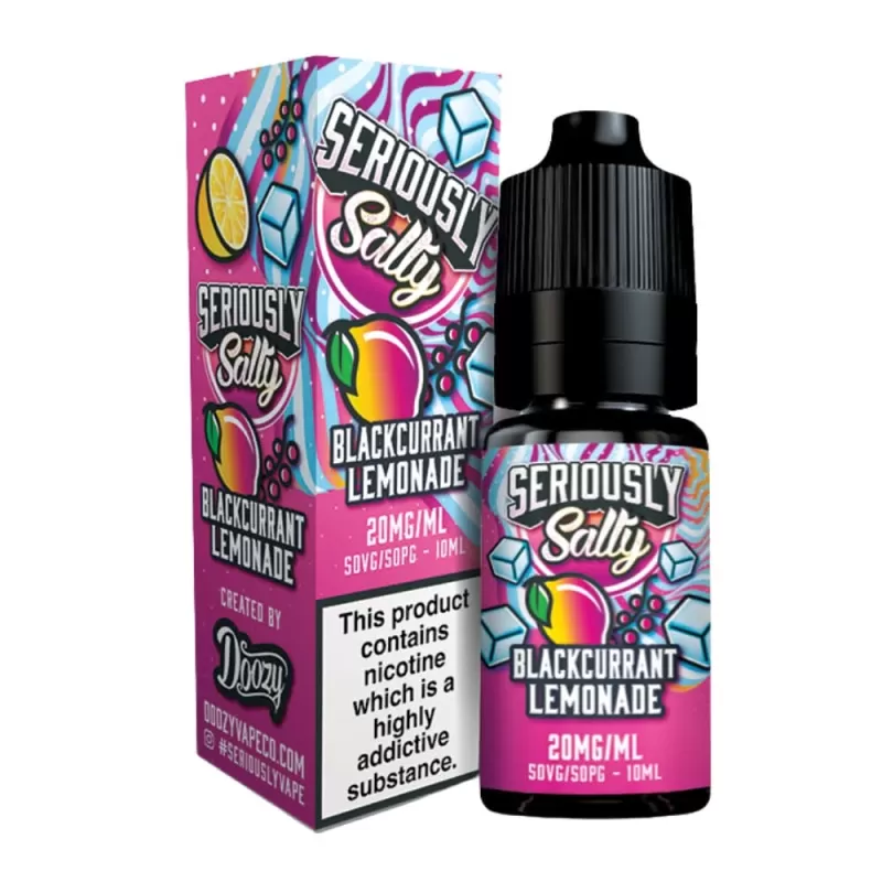 Blackcurrant Lemonade Nic Salt E-Liquid Seriously Salty Series by Doozy Vape Co (10ml)