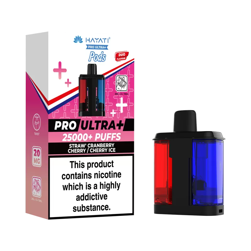 Straw' Cranberry Cherry / Cherry Ice Hayati Pro Ultra Plus Refill Pack