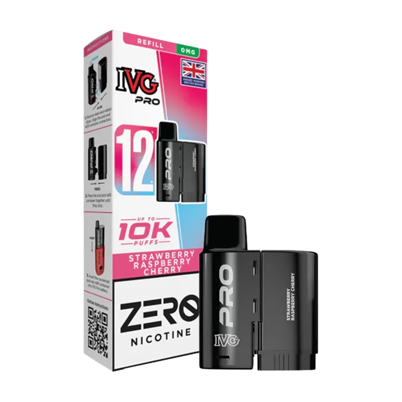Strawberry Raspberry Cherry IVG Pro 12 Refill Pack - Image 3