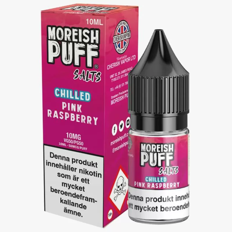 Moreish Puff – Pink Raspberry 10mg 10ml – E juice med nikotin