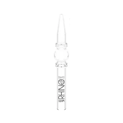 White Rhino Quartz Glass Dab Straw V3 – Premium Nectar Collector for Smooth Dabs