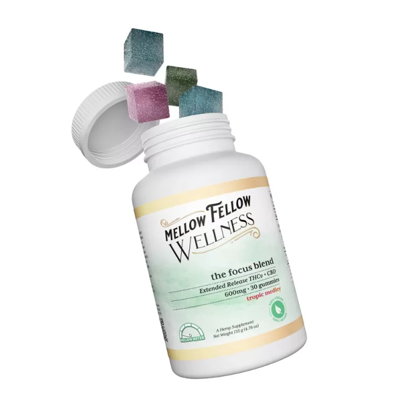 Mellow Fellow Wellness 30pc CBD Gummies Focus Blend Tropic Medley – 600mg