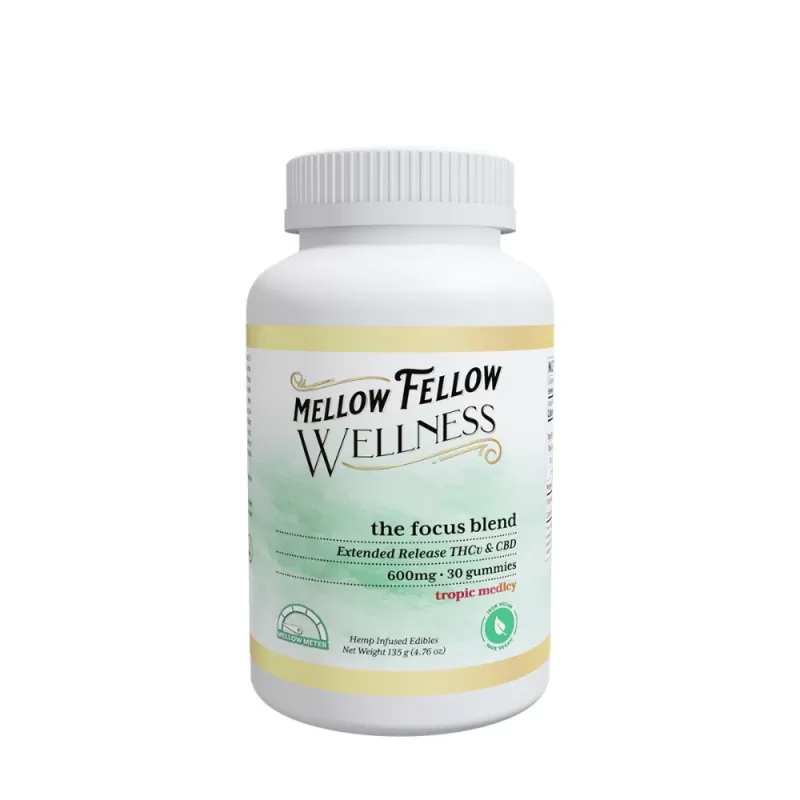 Mellow Fellow Wellness 30pc CBD Gummies Focus Blend Tropic Medley – 600mg - Image 2