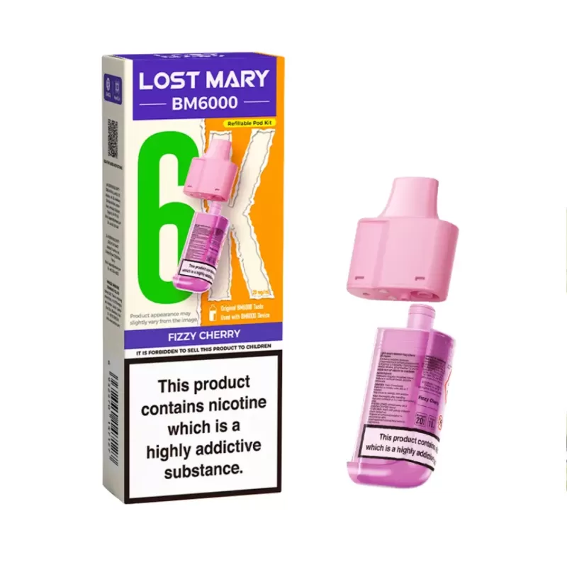 Lost Mary BM6000 Prefilled Replacement Pods – Fizzy Cherry 20mg