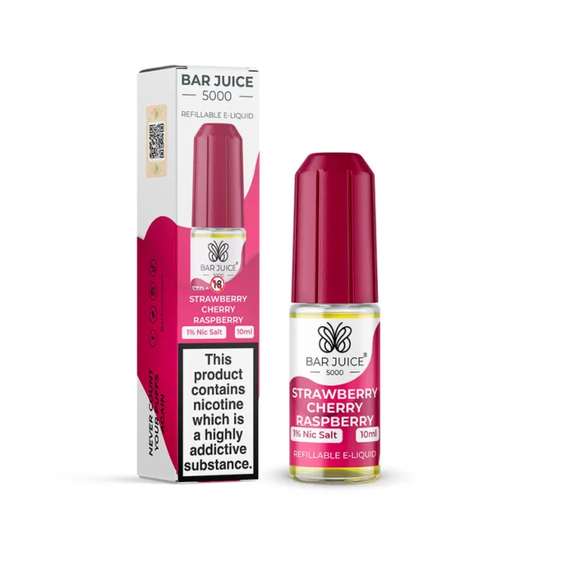 Bar Juice 5000 Salt Nicotine Strawberry Cherry Raspberry 10mg / 20mg