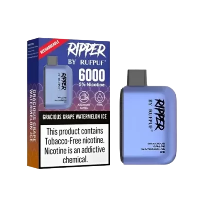 RIPPER BY RUFPUF – Disposable Gracious Grape Watermelon Ice 6000 Puffs 5%