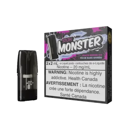 STLTH MONSTER PODS-: PEACH BERRIES ICE