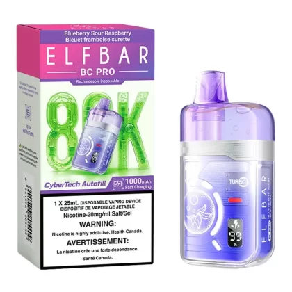 Elf Bar BC Pro 80K Disposable Vape Device – Blueberry Sour Raspberry 25ml