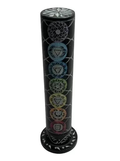 ZenN – Engraved Seven Chakra Symbols & Colours Tower Ash Catcher
