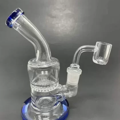 5″ Blue Honeycomb Shower Bend Dab Rig