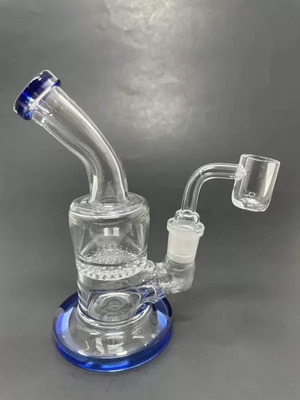 5″ Blue Honeycomb Shower Bend Dab Rig