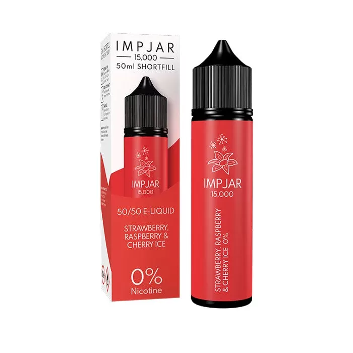 Strawberry Raspberry & Cherry Ice 50ml Shortfill E-Liquid by Imp Jar