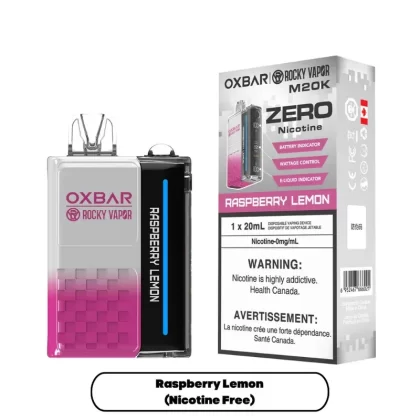 RASPBERRY LEMON – OXBAR M20K BY ROCKY VAPOR (ZERO NICOTINE)