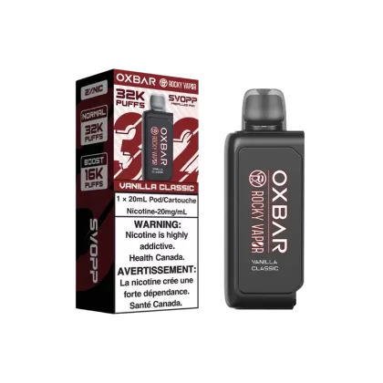 Svopp Oxbar Rocky Vapor 32 000 bouffées (dosettes préremplies) – Vanille classique