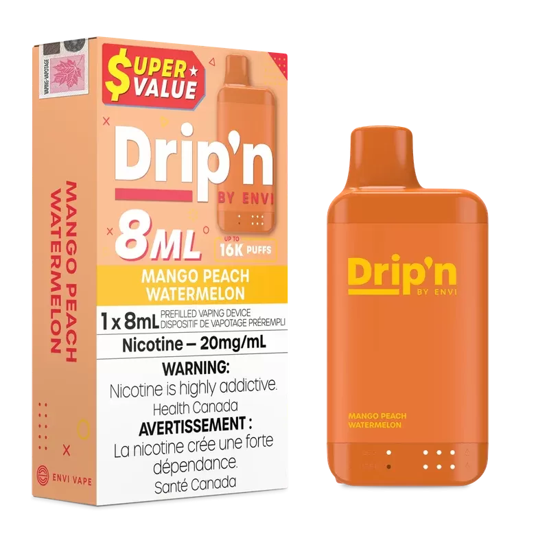 Mango Peach Watermelon Drip’n by Envi 8ml – Disposable 16K