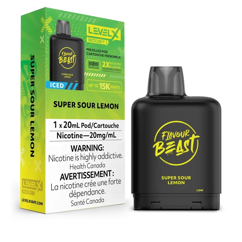 SUPER SOUR LEMON ICED – LEVEL X FB BOOST (20mL)