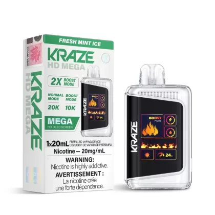 Kraze HD Mega Fresh Mint Ice (20K Puffs) Disposable Vape