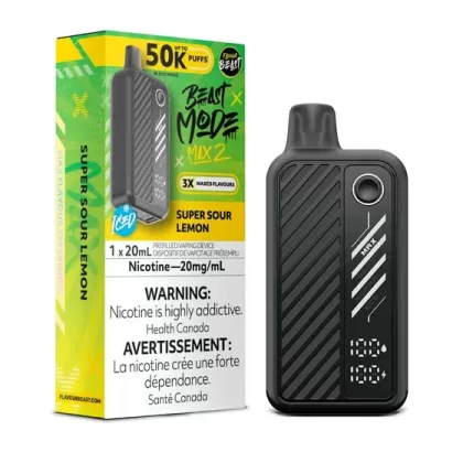 Flavour Beast Mode Max 2 – Super Sour Lemon – 50,000 Puffs