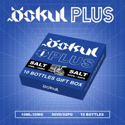 OSKUL Plus Salt Nic Vape E Liquid Gift Box of 10 Flavors – 10mL 35mg Salt Nic Per Bottle
