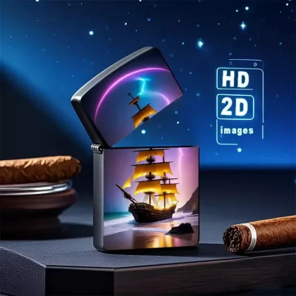 2D Glowing Sails Ship Lighter Shell