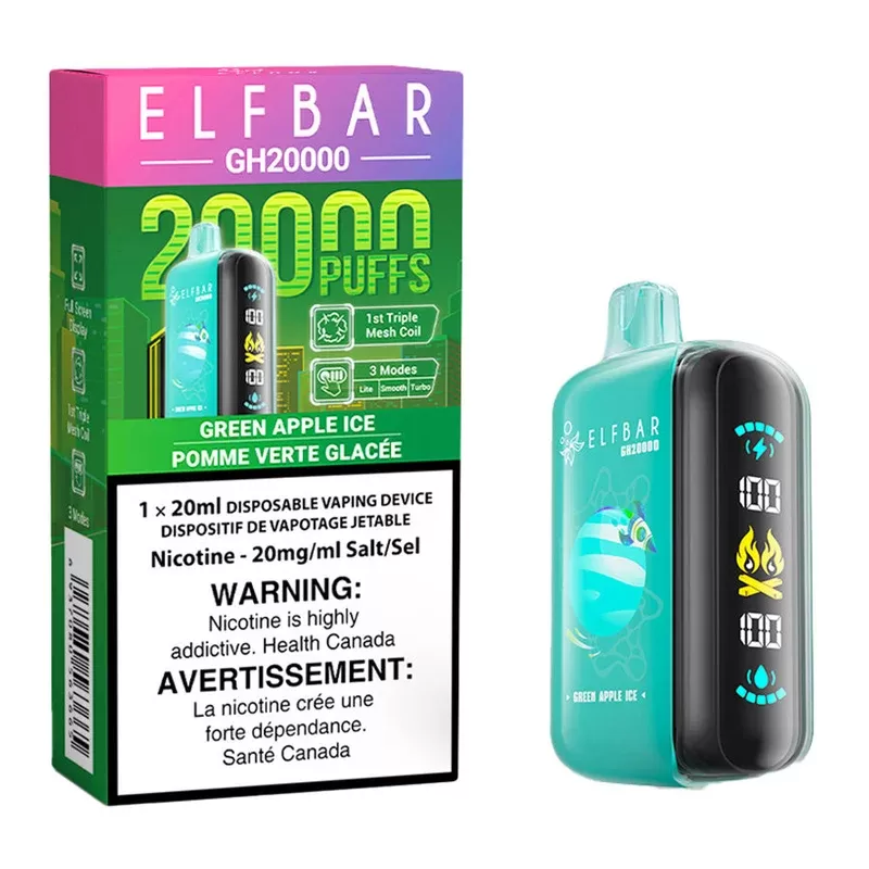 Elf Bar GH20K Disposable Vape Device – Green Apple Ice 20ml
