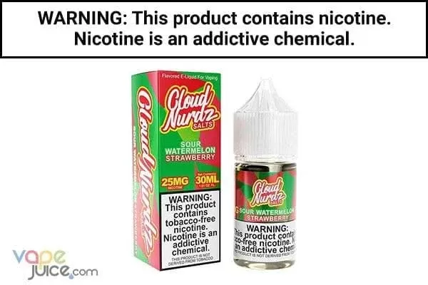 SOUR WATERMELON STRAWBERRY BY CLOUD NURDZ SALT 30ML