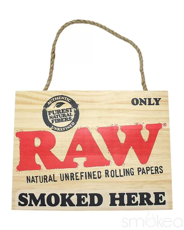 Raw “Smoked Here” Wood Sign