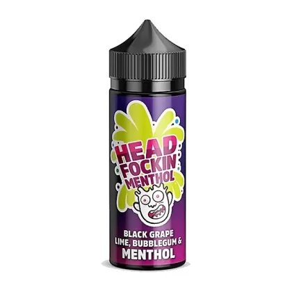 Head Fockin Menthol E Liquid by Kingston – Black Grape Lime, Bubblegum and Menthol