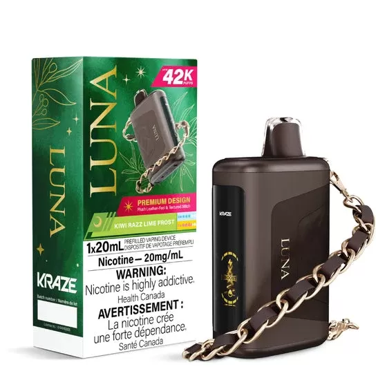 Kraze Luna Disposable Vape – 42K Puffs – Kiwi Razz Lime Frost