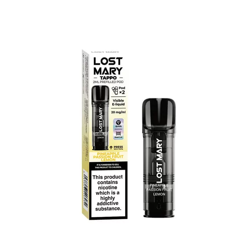 Lost Mary Tappo Pineapple Passionfruit Lemon Prefilled Pods 20mg – 2 Pack