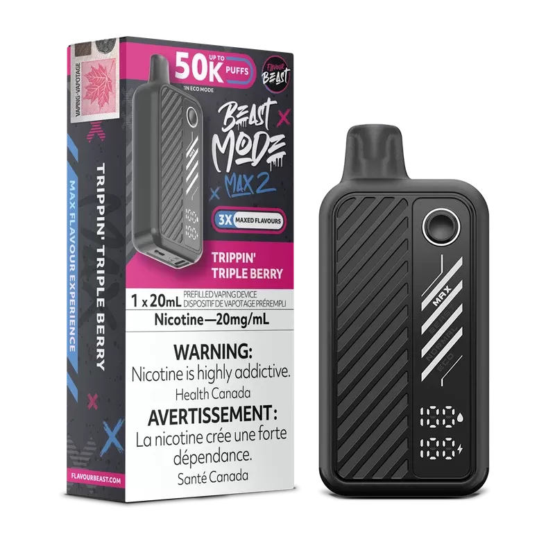 Trippin Triple Berry – Saveur Beast BeastMode Max 2 50K Vape jetable